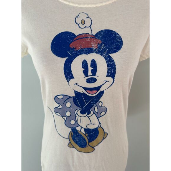 Disney Minnie Mouse Distressed Graphic Tee shirt Junior size Large Y2k Style - Picture 4 of 7